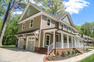 A modern two-story home with a well-maintained exterior and landscaped yard