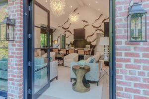 Contemporary living room with elegant decor and natural light