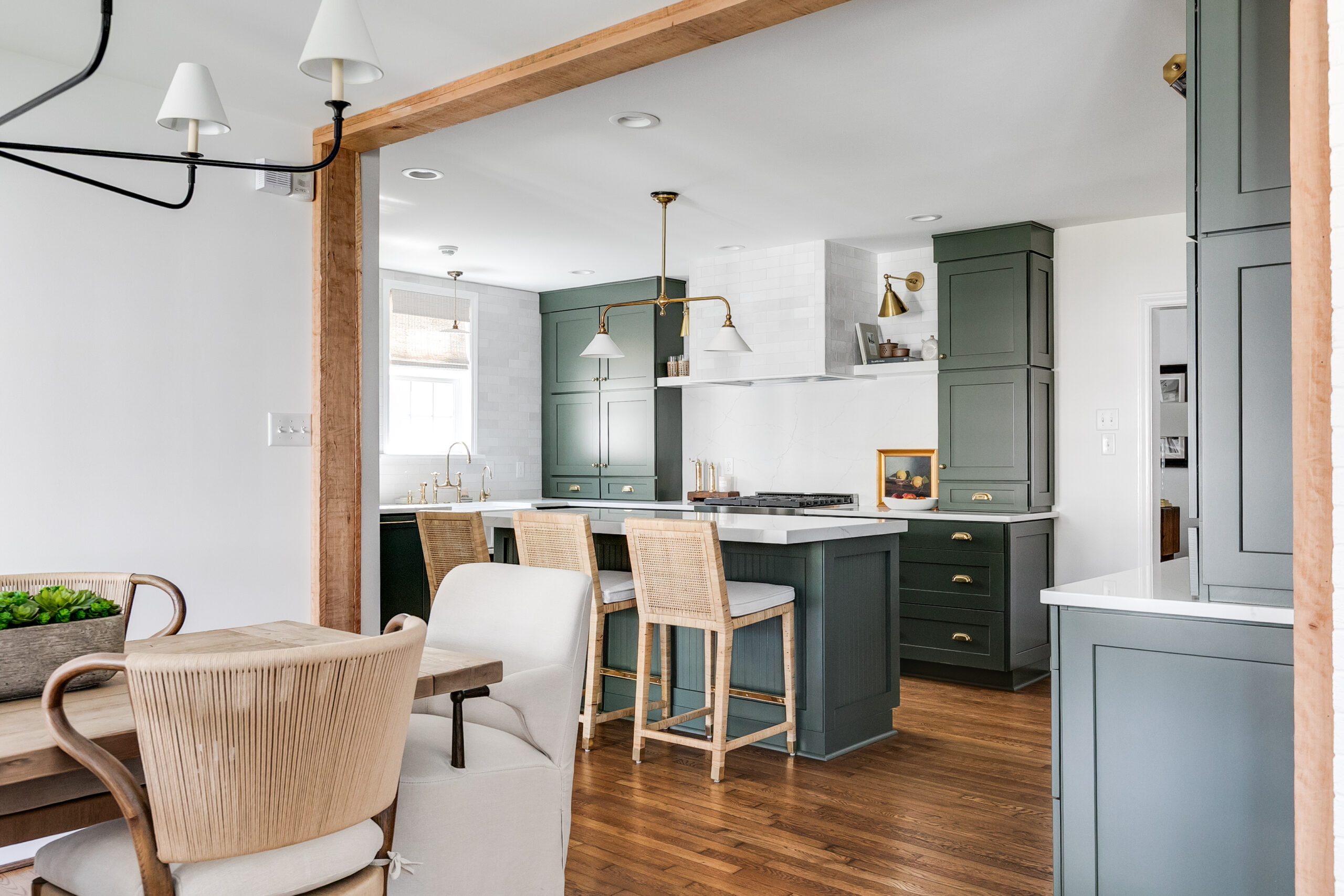 Dark green kitchen renovation